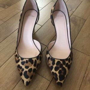J. Crew D'Orsay Leopard Print Heels